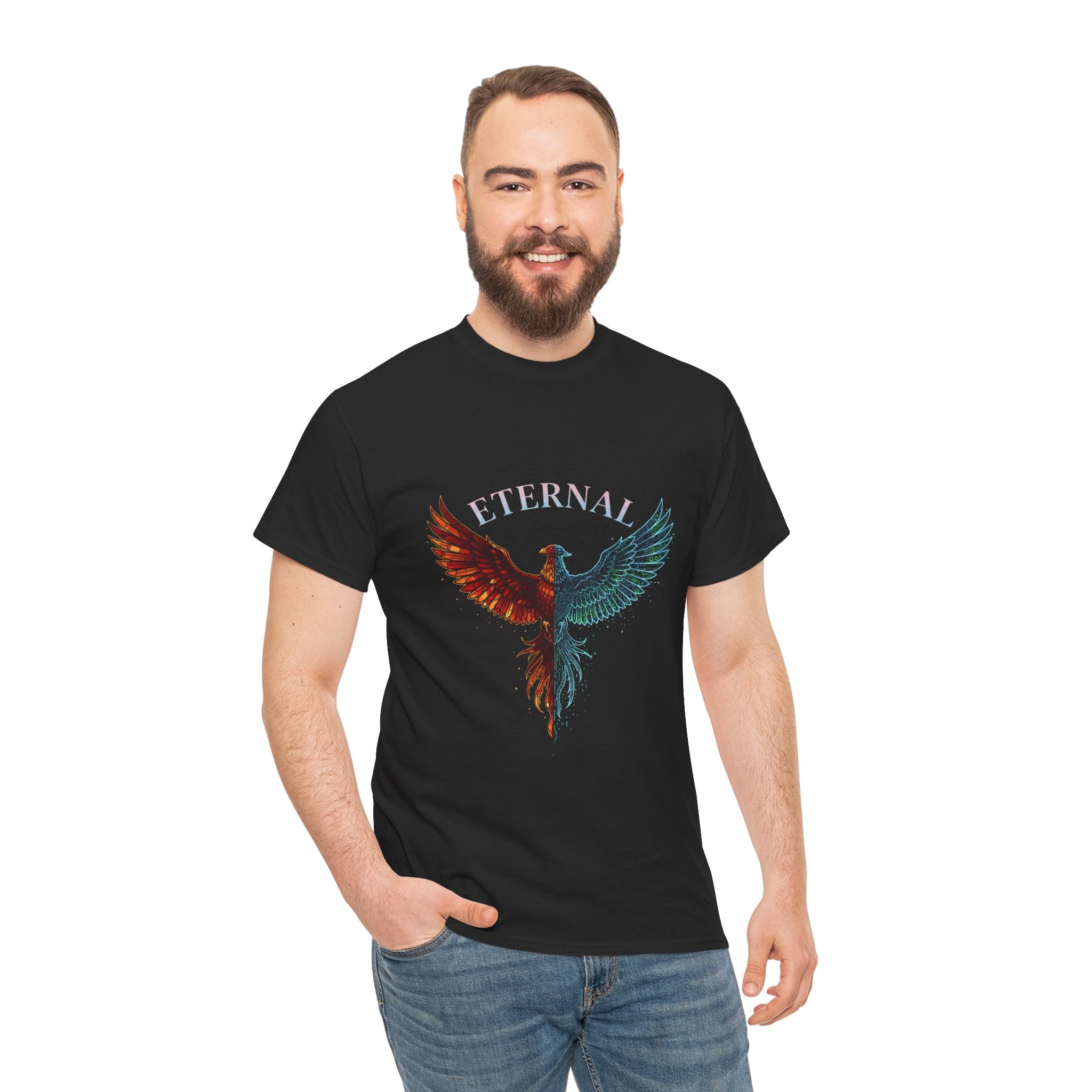 Eternal Phoenix Tee | Fire and Ice Bird Graphic Tee