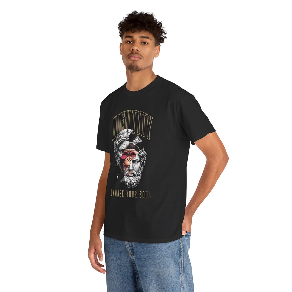 Identity Statue Face Mask Graphic Tee | Unmask Your Soul