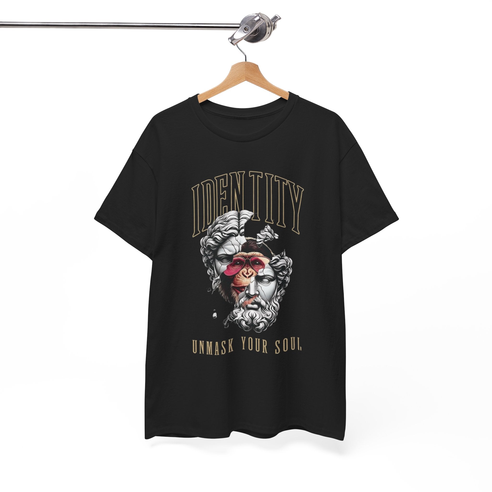 Identity Statue Face Mask Graphic Tee | Unmask Your Soul